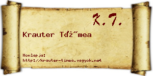 Krauter Tímea névjegykártya